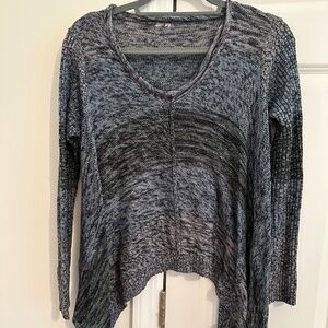 Multi-colored Cropped Asymmetrical Sweater